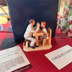 Norman Rockwell Figurine with Red and White Accents
